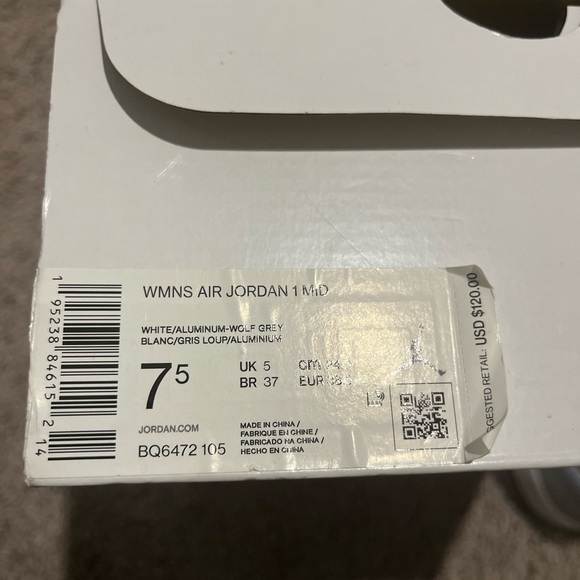 Jordan Women's Air Sneakers - White and Gray - Picture 5 of 5